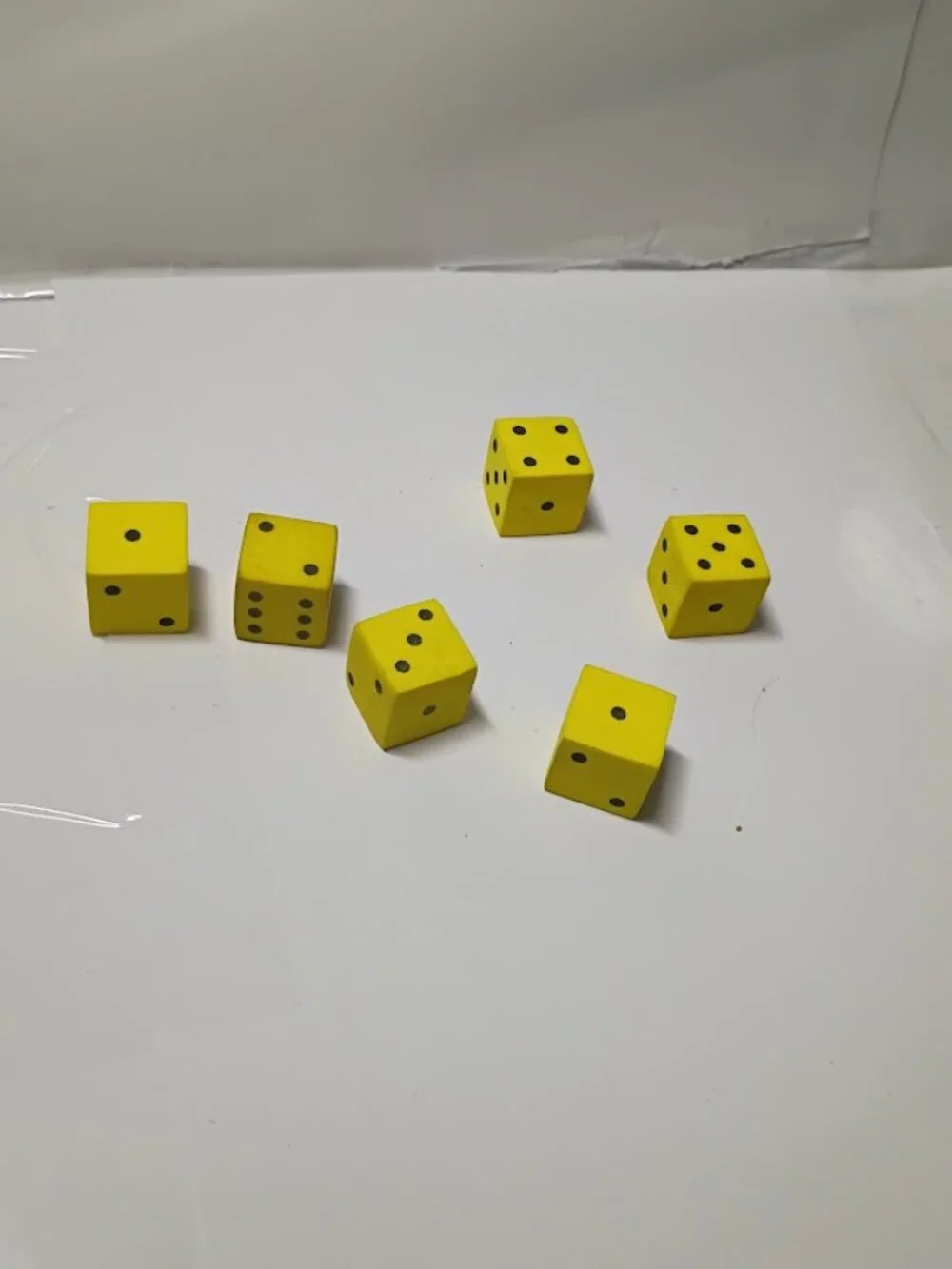 Vintage 2010 Yellow Foam Dice Set